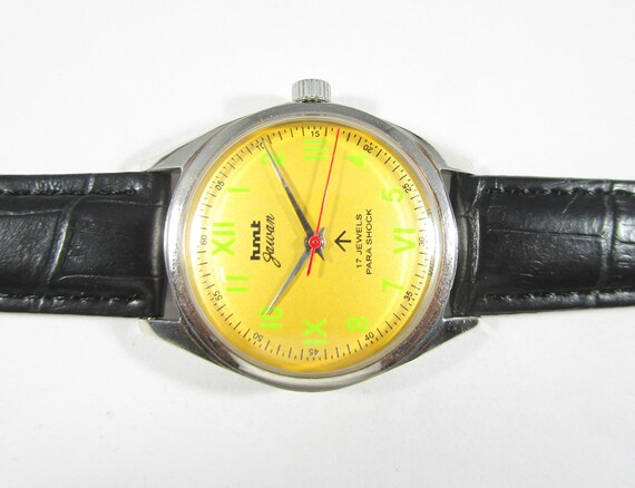 Genuine Vintage Hmt Jawan Winding Indian Mens Black Watch -  Denmark