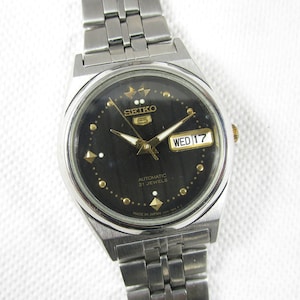 ORIGINAL SEIKO 5 Automatic 21 Jewels Day Date Japanese Wrist Gent&#39;s Vintage Bracelet Watch# Z636