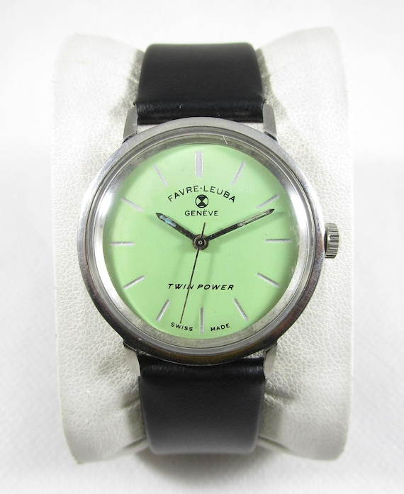 FAVRE-LEUBA ビンテージモデル　純正ケース　グリーン Buy Original 100% Vintage FAVRE LEUBA GENEVE Twin Power Winding