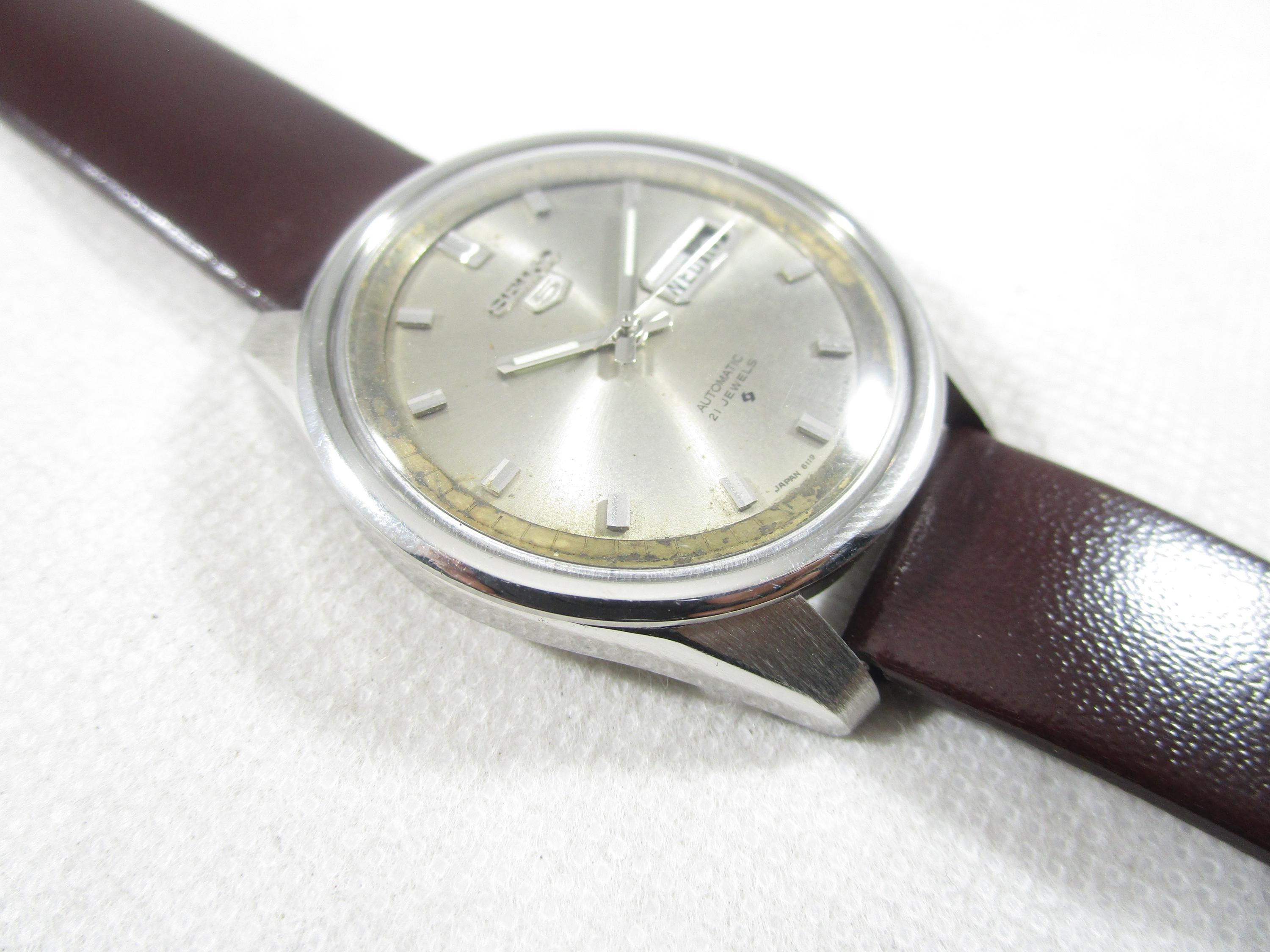 Original VINTAGE SEIKO 5 Automatic 21 JEWELS Day Date