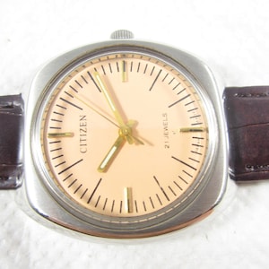 Liquidazione originale vintage CITIZEN 21 gioielli con cassa in acciaio a carica manuale, orologio realizzato in Giappone n. E461