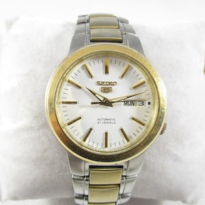 ORIGINAL SEIKO 5 Automatic 21 Jewels Day Date Japanese Wrist Gent&#39;s Vintage Bracelet Watch# Z631