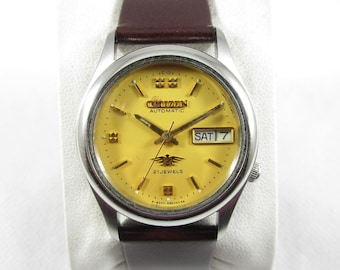 Vintage CITIZEN 21 Jewels Automatic Day Date Japan Made Watch