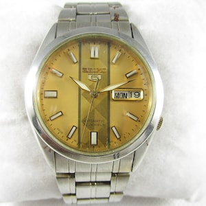 Original VINTAGE SEIKO 5 21 Jewels Day Date Automatic Japan Made Wrist Watch# Z494