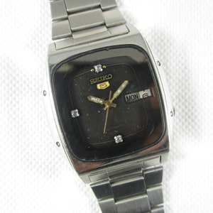 Original VINTAGE SEIKO 5 7009 Day-Date  Automatic Japan Made Wrist Bracelet Watch #Z261