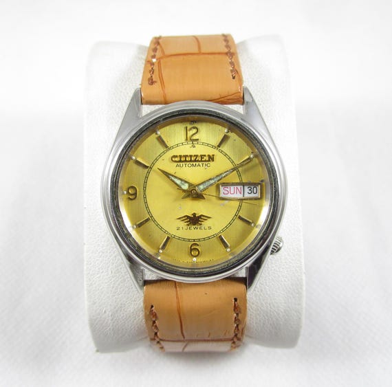 Reloj CITIZEN 21 JEWELS vintage automático con fecha y día