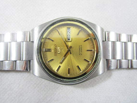 ORIGINAL SEIKO 5 Automatik 21 Jewels Day Date Japanische Armbanduhr C81 Etsy