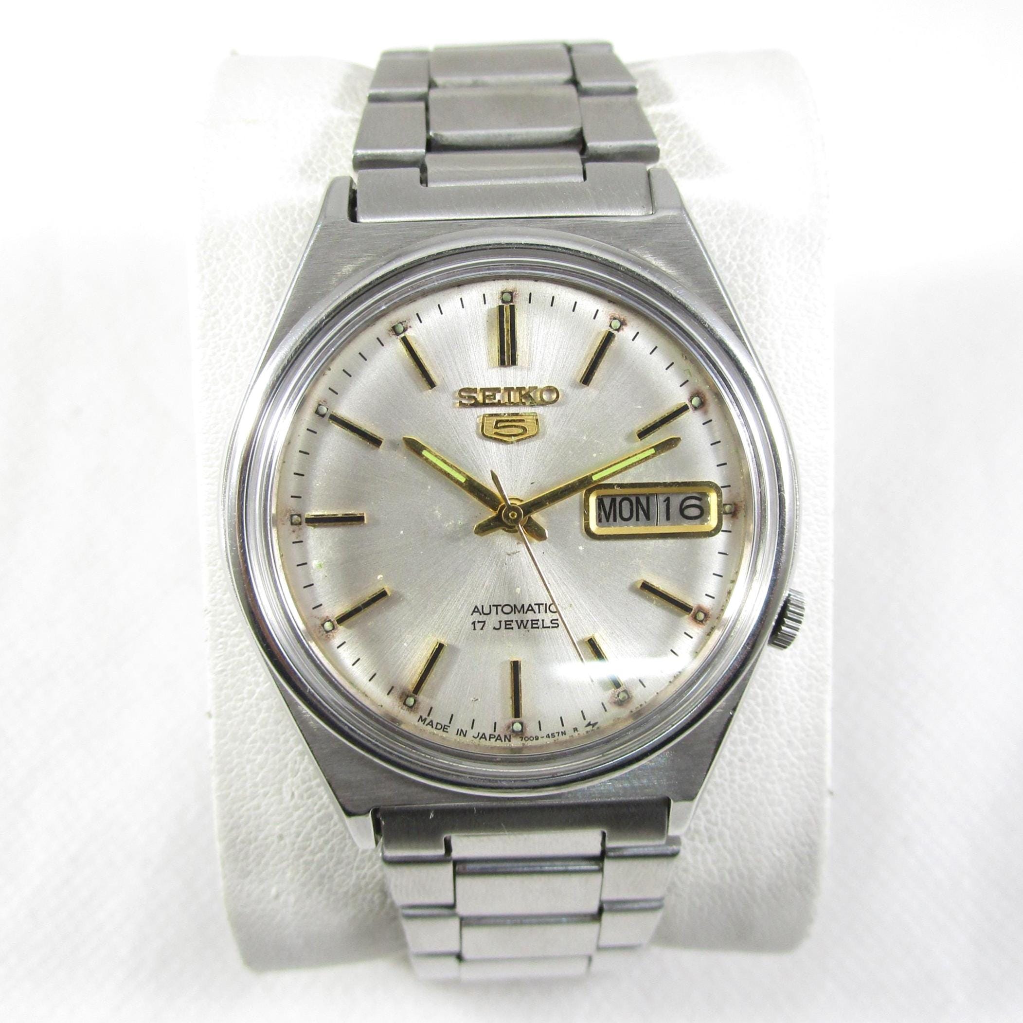 SEIKO 腕時計495⑦ ORIGINAL VINTAGE SEIKO 5 17 Jewels Day-date Automatic Japan Made