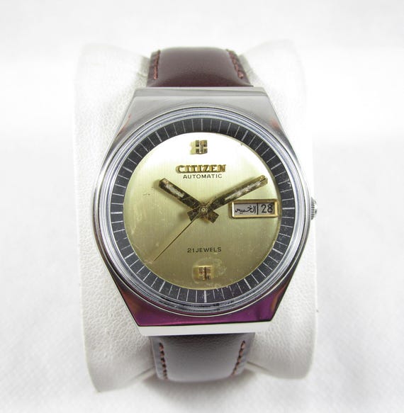Vintage CITIZEN 21 Jewels Automatic Day Date Japan Made Watch