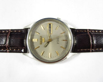 Original VINTAGE SEIKO 7019 Day-Date 21 Jewels Original Dial Automatik Japan Made Armbanduhr # T59