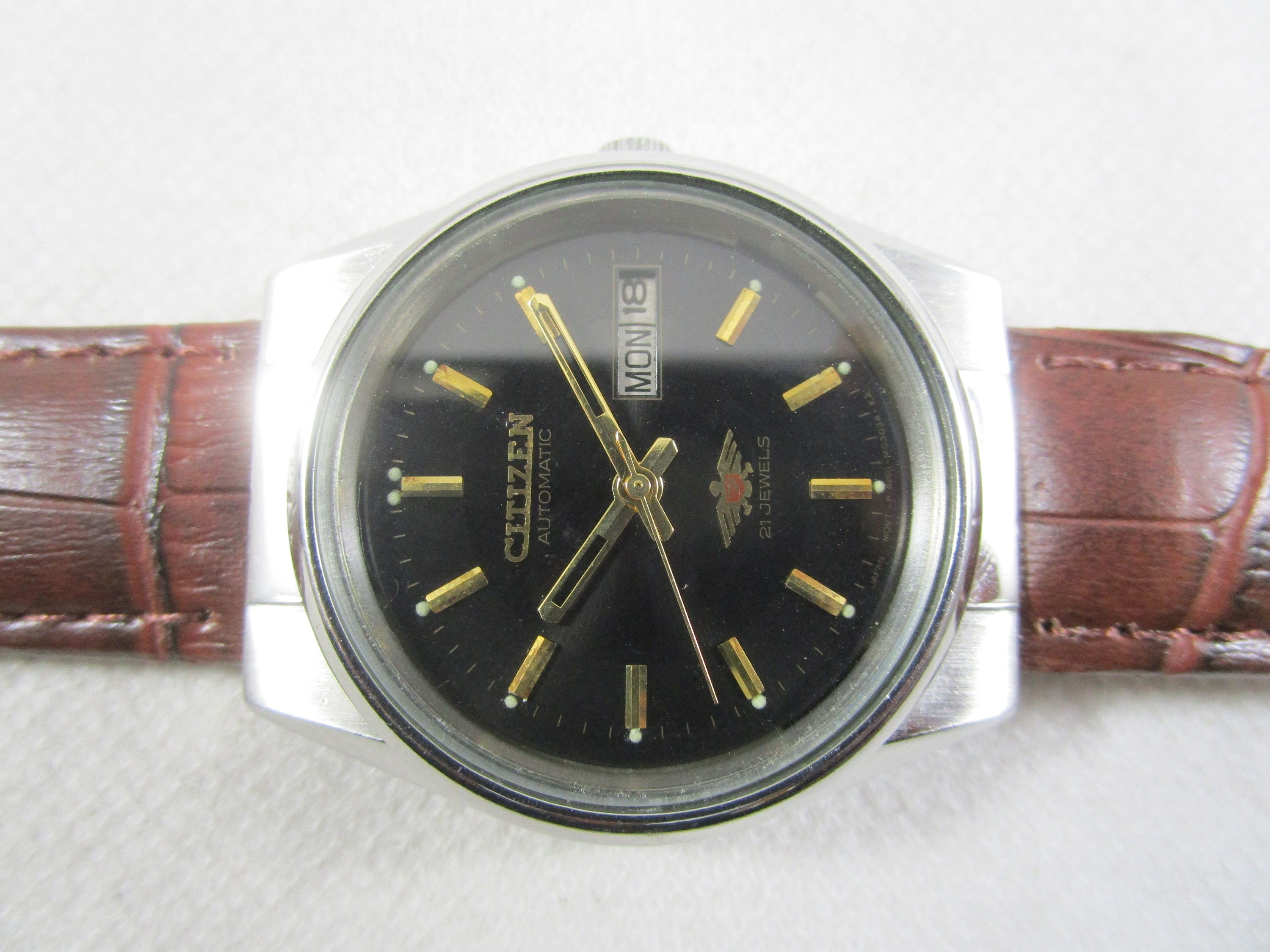Vintage CITIZEN 21 Jewels Automatic Day Date Japan Made Watch