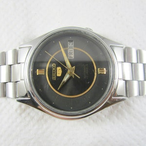 Original VINTAGE SEIKO 5 Day-Date 17 Jewels 7019 Original Dial Automatic Japan Made Wrist Original Bracelet Watch