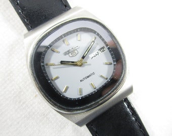 Origineel SEIKO 5 automatische DAG DATUM Japanse pols heren vintage horloge # B880