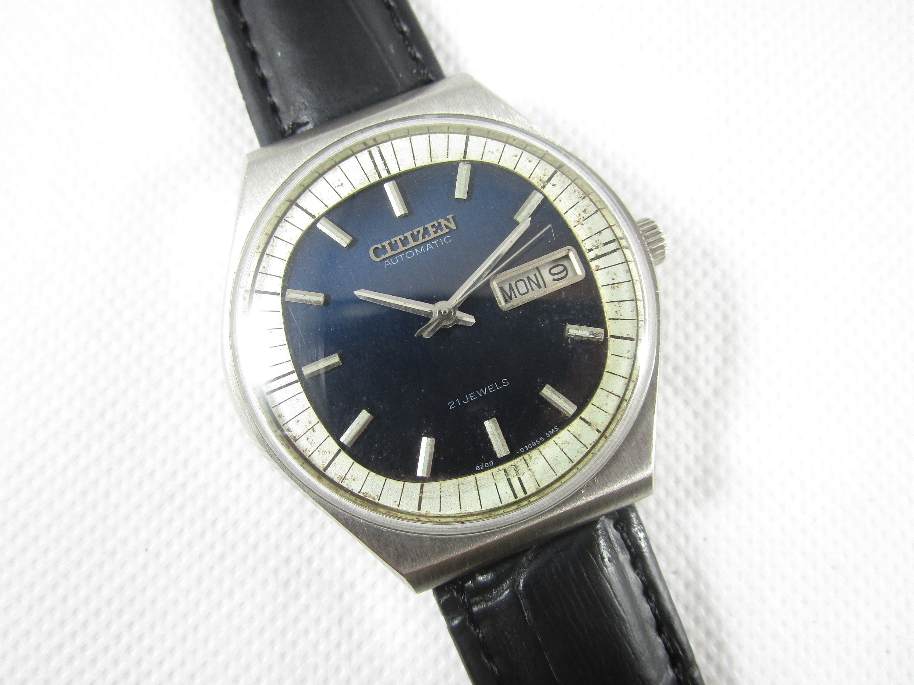 時計 CITIZEN vintage Watch Vintage Citizen Seven Japan Quartz Day Date Yellow Dial