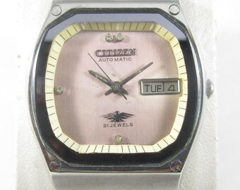 Original Vintage CITIZEN 21 Jewels Original Black Dial Automatic