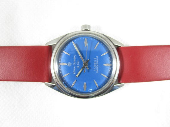Original HENRI SANDOZ & FILS 17 Jewels Hand-winding Pre-owned