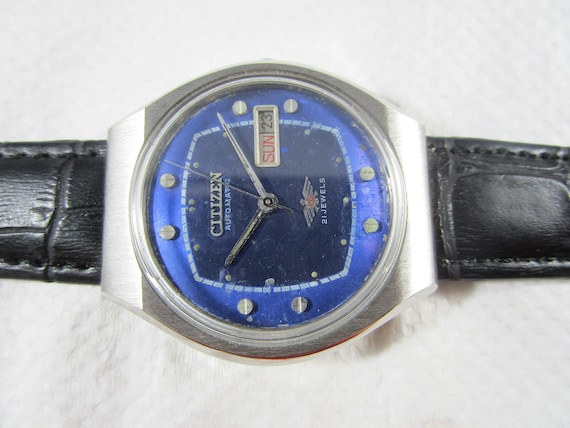 Stock Clearance Original Vintage CITIZEN 21 Jewels Original Blue