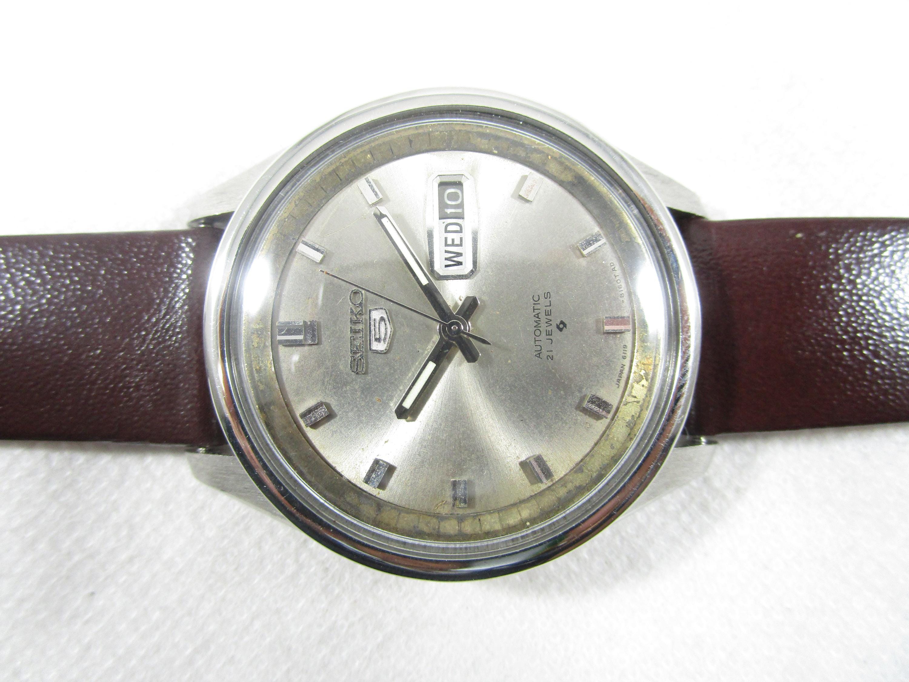 Original VINTAGE SEIKO 5 Automatic 21 JEWELS Day Date Japanese