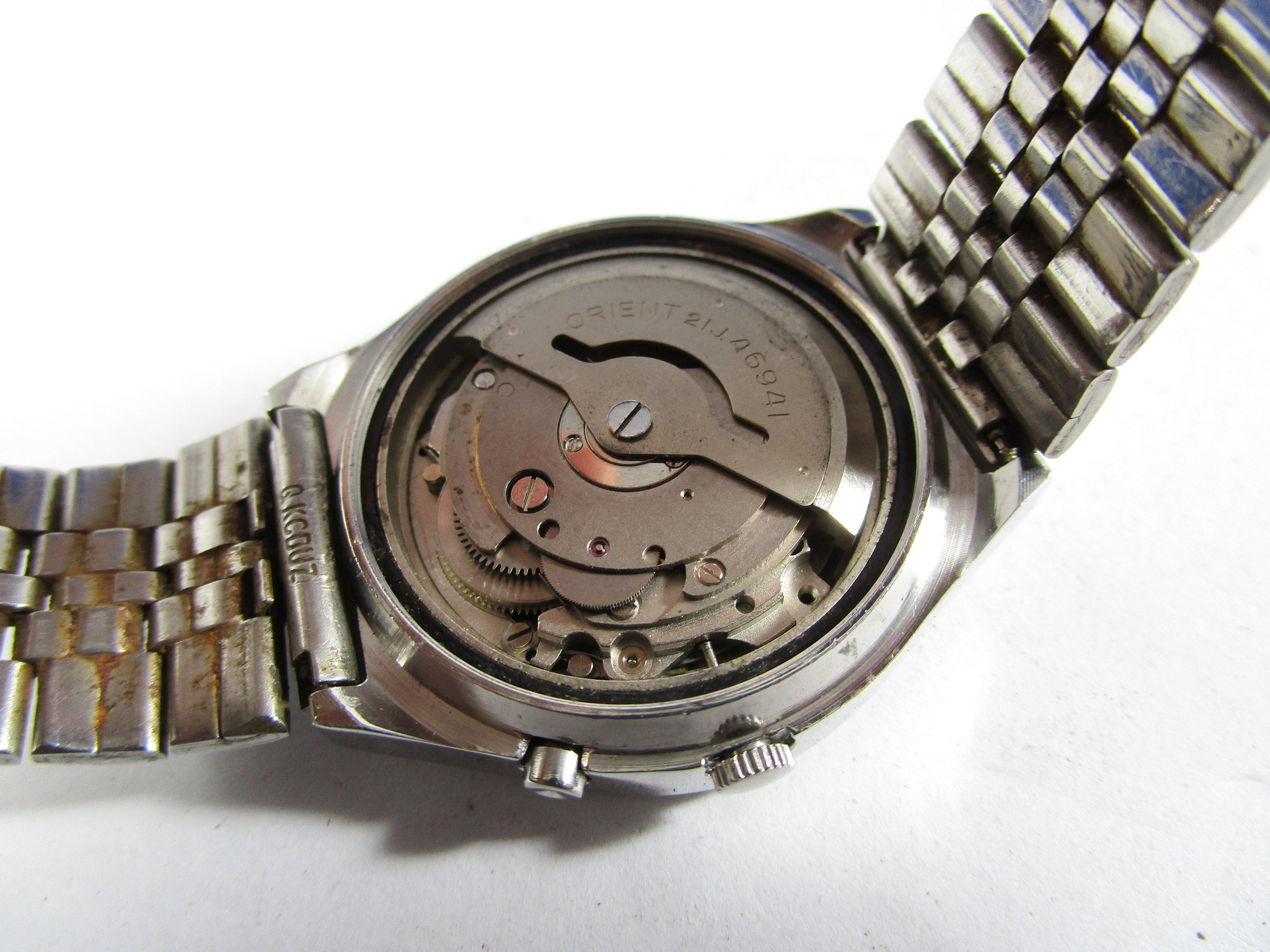 ORIENT Crystal Vintage Watch Day-date Gorgeous Original BLUE