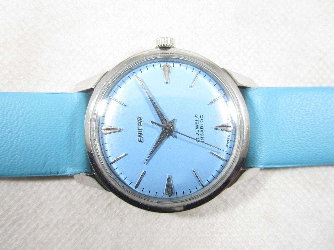 Original Vintage ENICAR 21 JEWELS Swiss Made Winding Watch #C362