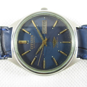 Original Vintage CITIZEN 21 Jewels Automatic Day-Date Steel Case Watch#Z582