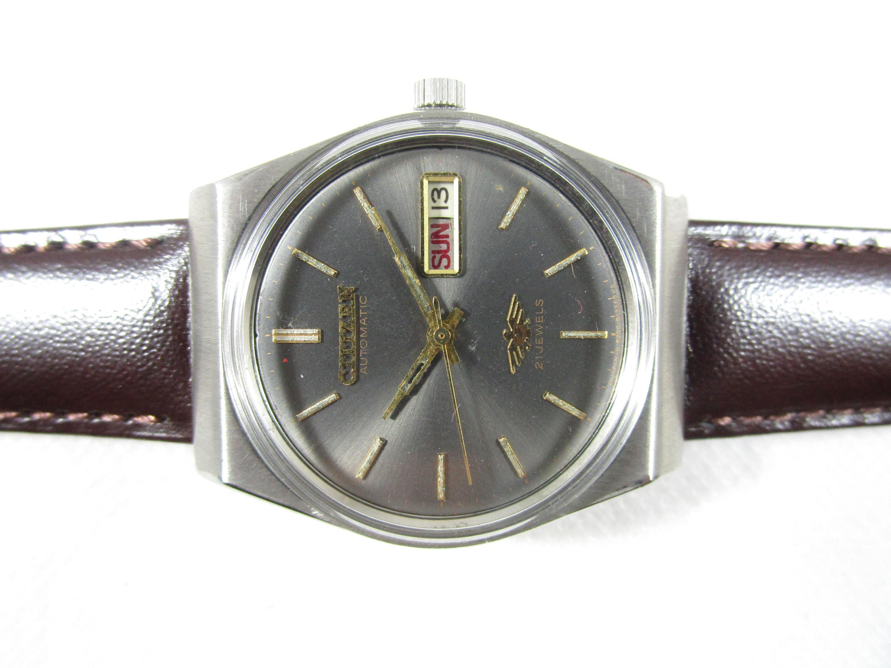 Original VINTAGE CITIZEN 21 JEWELS Day Date Automatic Japan Made