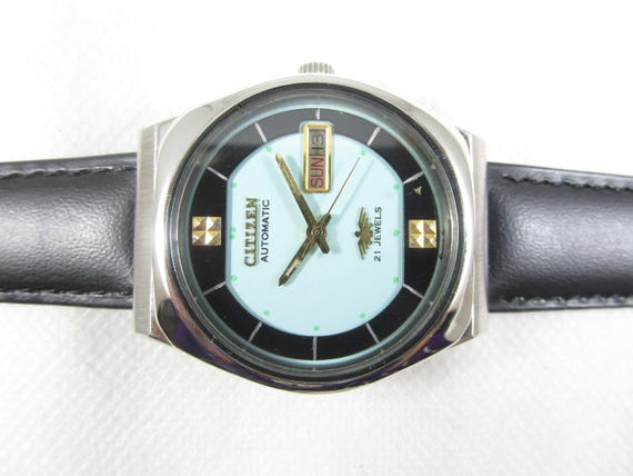 Vintage CITIZEN 21 Jewels Automatic Day Date Japan Made Watch# C738 View 3