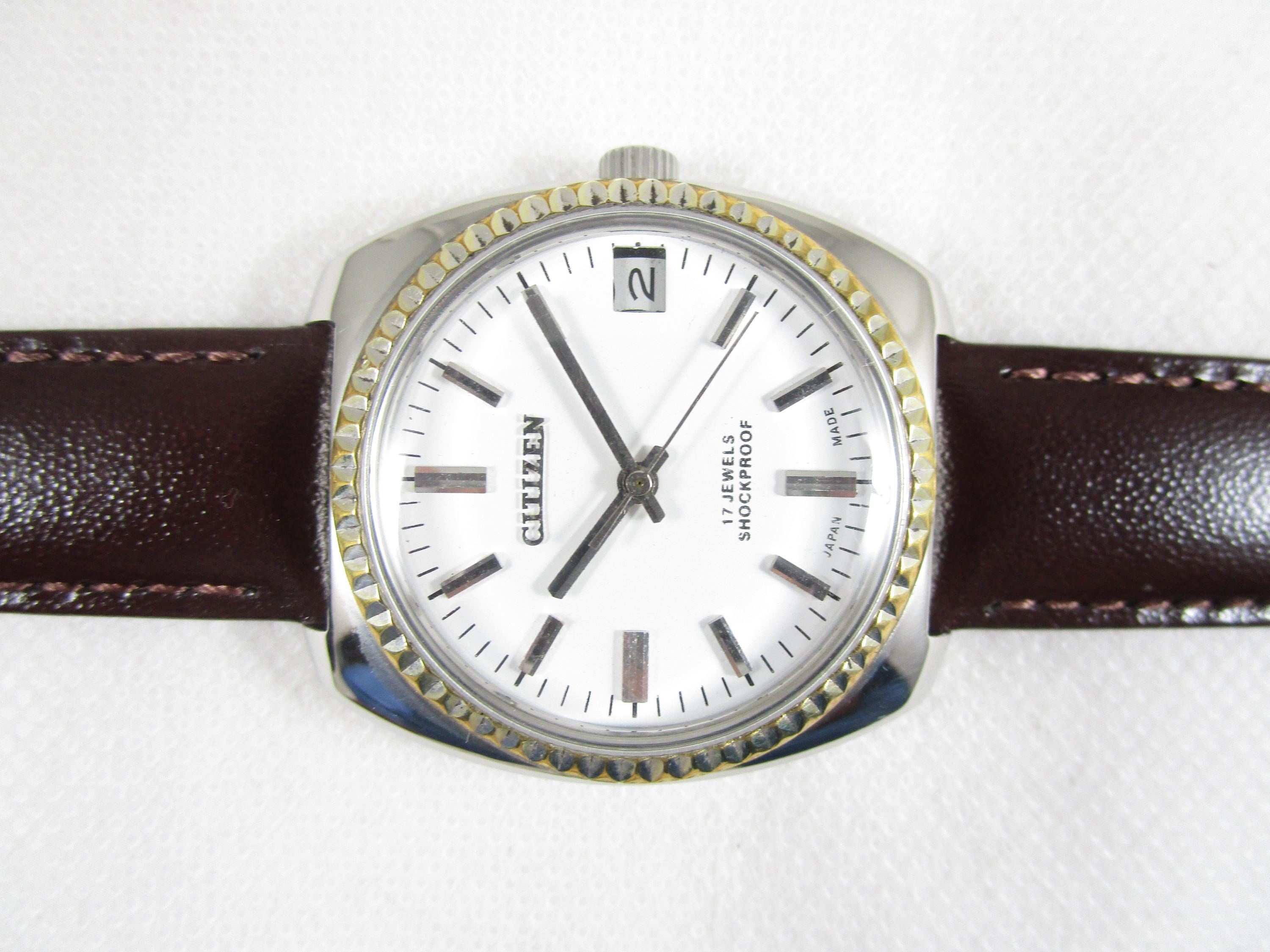 Vintage CITIZEN 17 JEWELS Hand Winding Date Japan Made Watch# C450