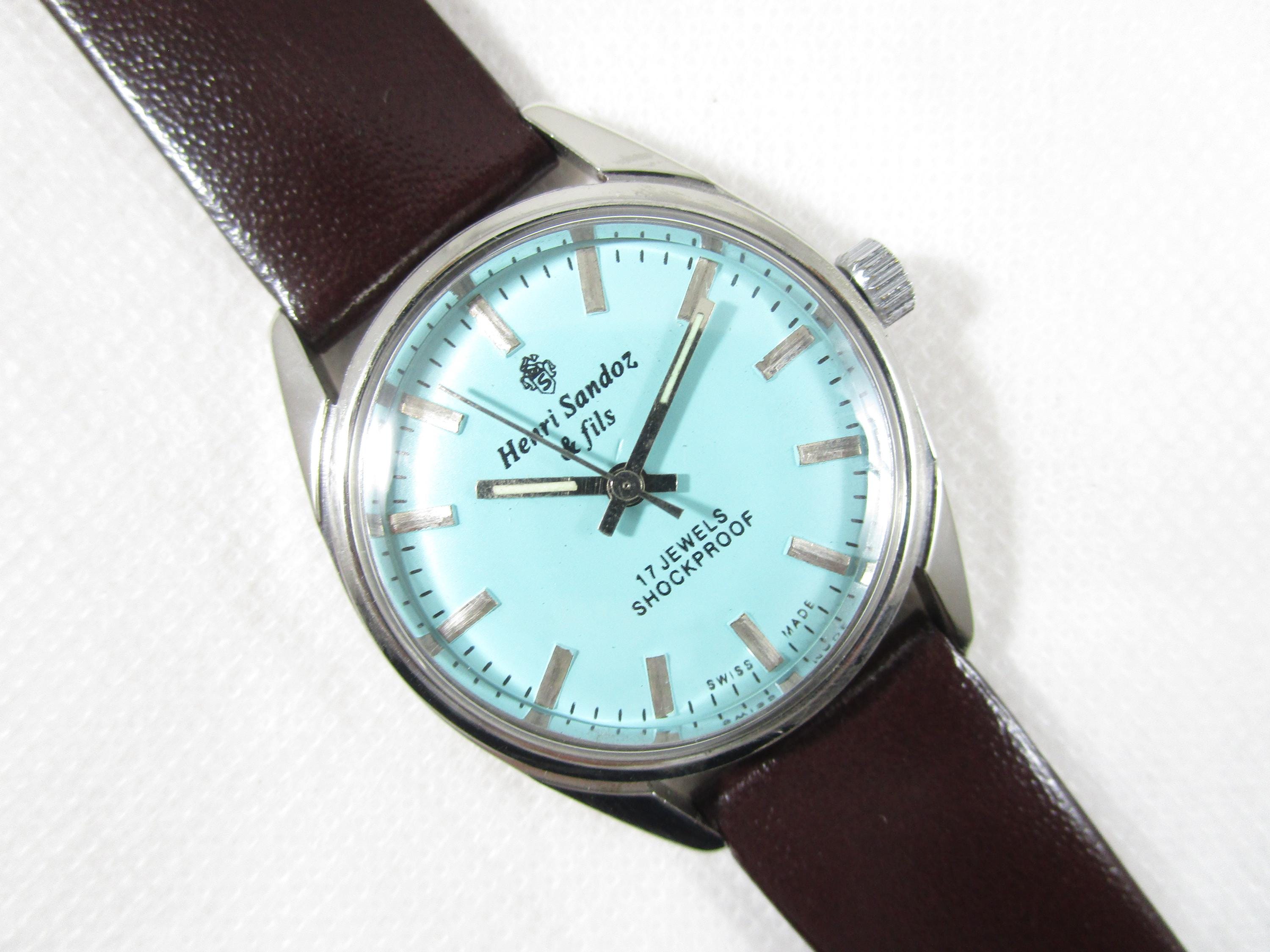 Vintage HENRI SANDOZ & FILS 17 Jewels Winding Swiss Made Watch 