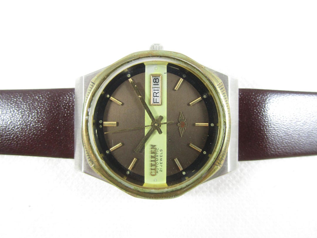 Vintage CITIZEN 21 JEWELS Automatic Day Date Japan Made Watch