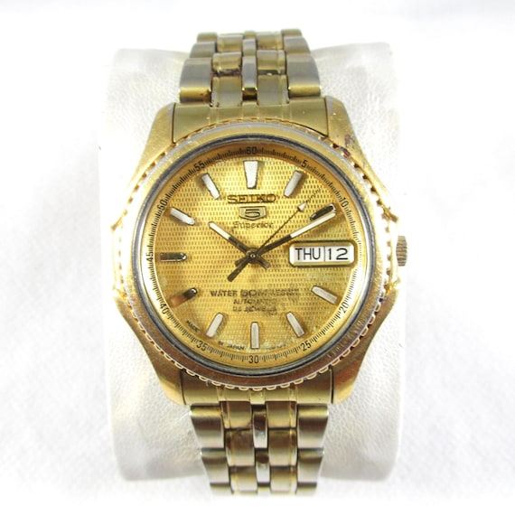 Original VINTAGE SEIKO 5 23 JEWELS Day-date Automatic Japan Made
