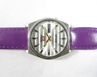 Montre Automatique Vintage Seiko - Référence 7009-8289-P, 17 Bijoux, Acier Inoxydable - Fabriquée Au Japon, Occasion Avec Traces D'usure