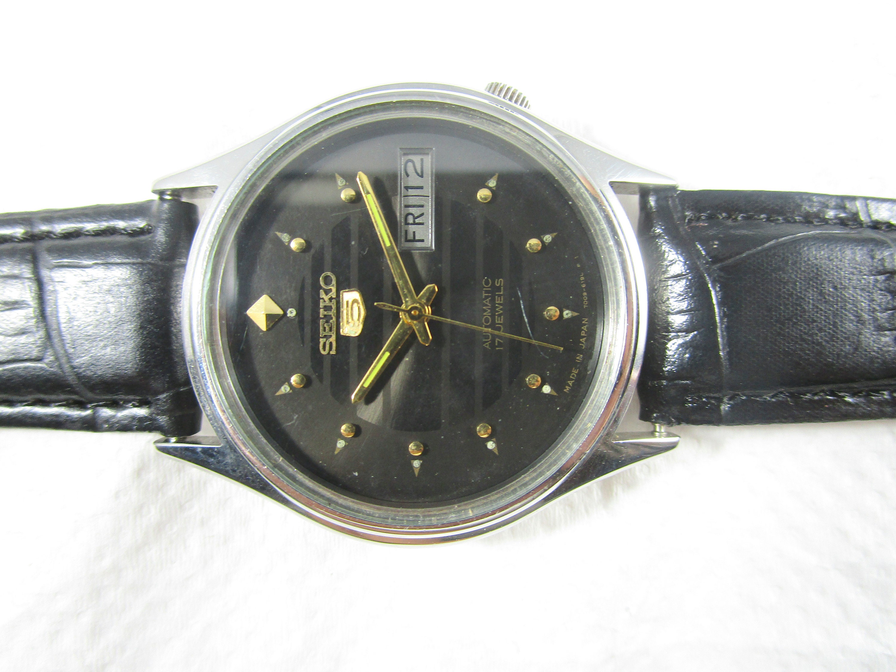 Original SEIKO Automatic 7009 17 Jewels Black Original Dial