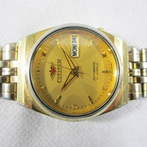 Vintage CITIZEN 21 Jewels Automatic Day Date Japanese Wrist Gent's Vintage Watch# C247