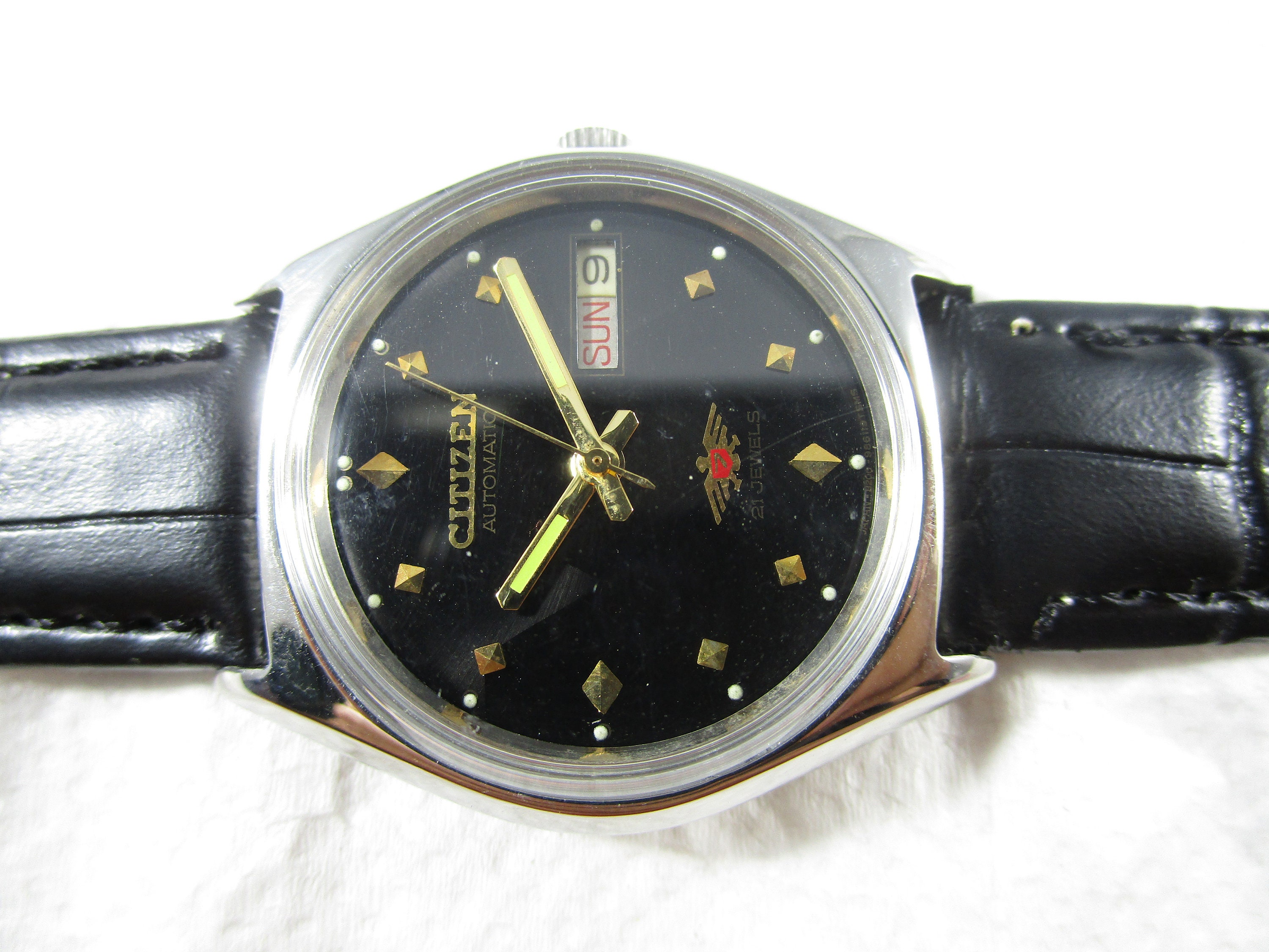 Original Vintage CITIZEN 21 Jewels Original Black Dial