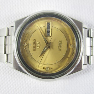 Original VINTAGE SEIKO 5 7009 Day-Date  Automatic Japan Made Wrist Bracelet Watch #Z256