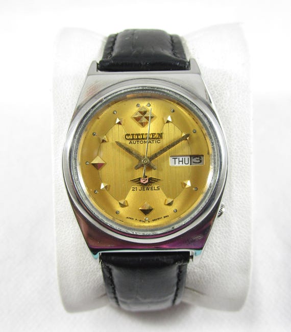 Vintage CITIZEN 21 Jewels Automatic Day Date Japan Made Watch