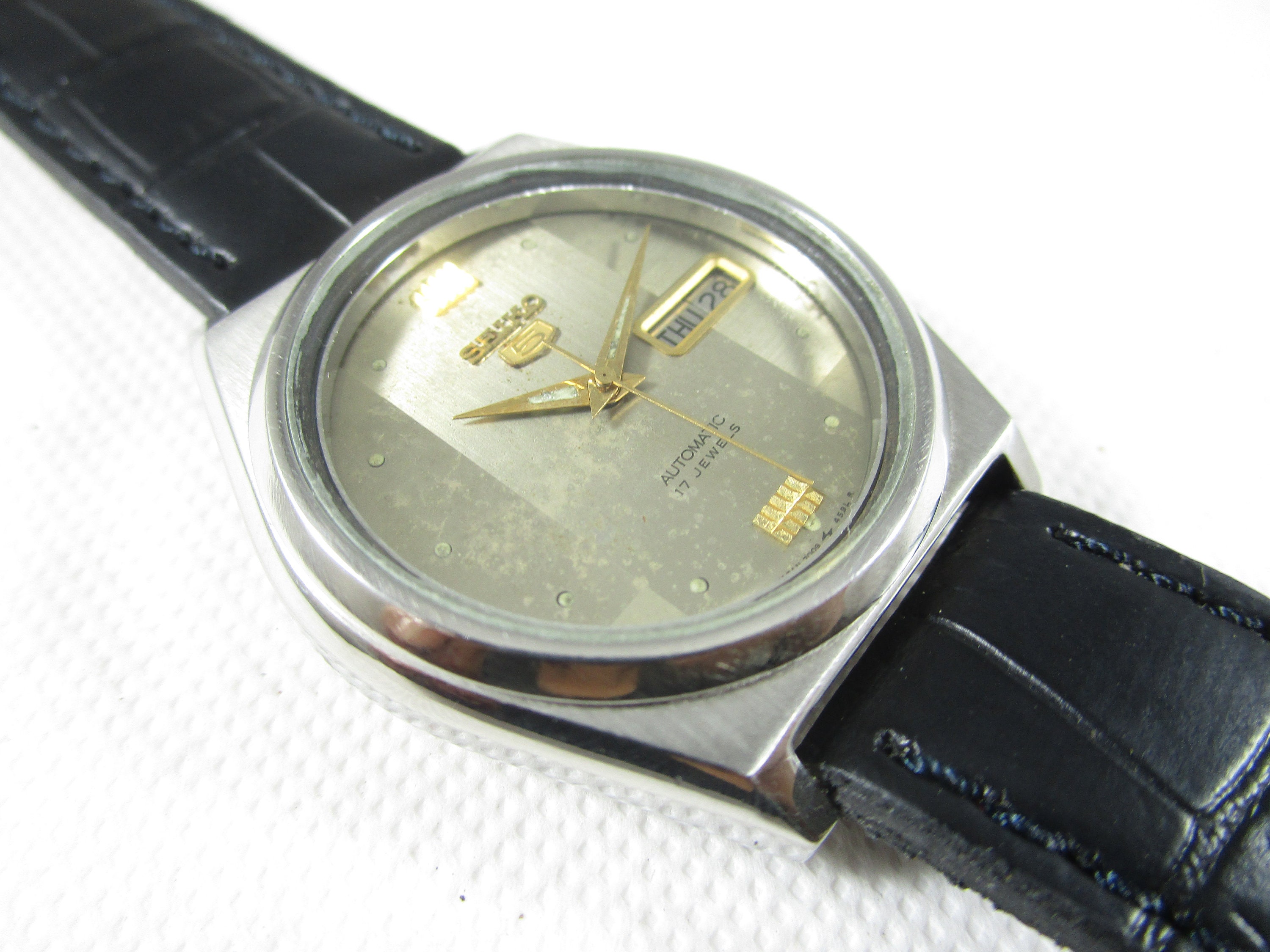 ORIGINAL SEIKO 5 Automatic Day Date Japanese Wrist Gent's Vintage