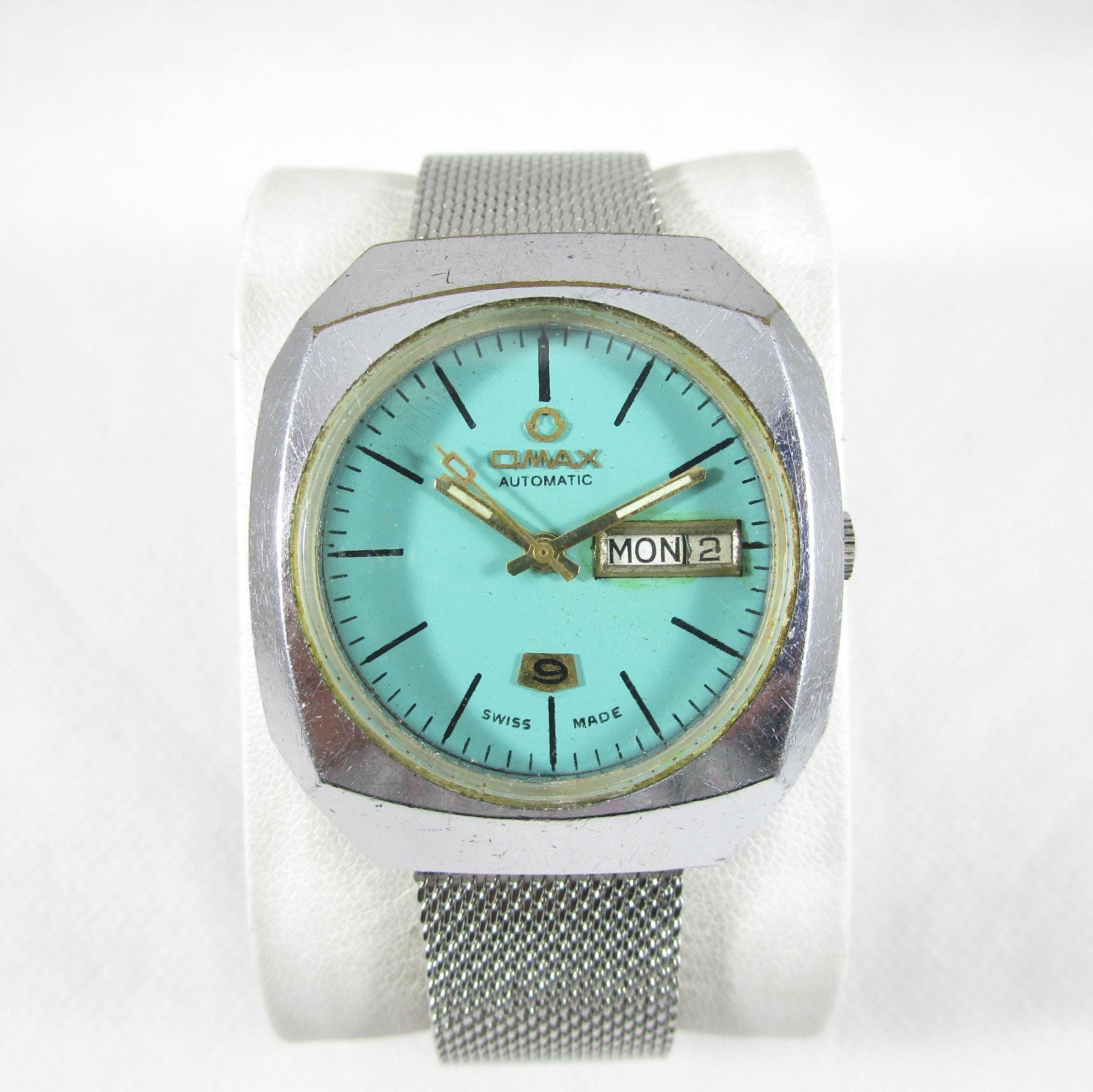 Original OMAX DAY DATE Automatic Pre-owned Swiss Made Men's
