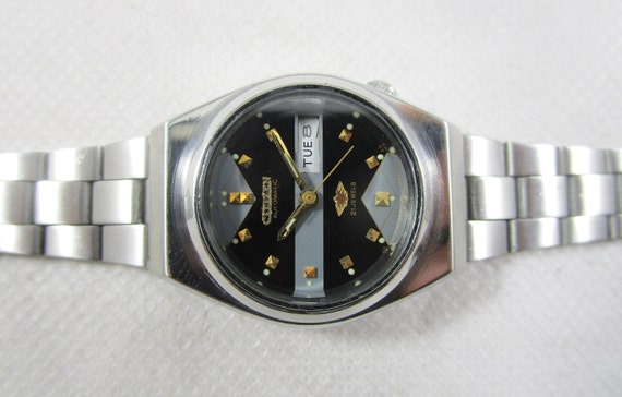 Vintage 1983 Citizen Automatic Womans Silver Watch W/daydate & Gold accents Vintage 1983 citizen automatic - Gem main image 4