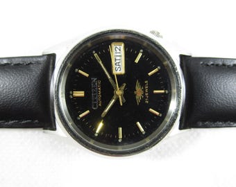 【動作確認済】CITIZEN Crystal 7 ブラック 21JEWELS Citizen Crystal Seven Vintage Overhaul 21 Jewels Automatic