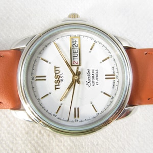 Vintage TISSOT 1853 SEASTAR Automatic 21 Jewels Day-Date Swiss Made Watch #B925