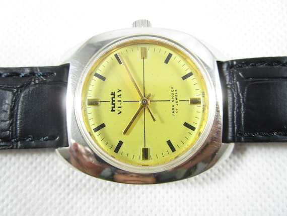 Original HMT VIJAY 17 Jewels Para shock Hand Winding Pre owned Men s Vintage Watch Z220