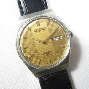 Original Authentic VINTAGE CITIZEN 21 JEWELS Day-Date Automatic Japan Made Wrist Watch# Z51