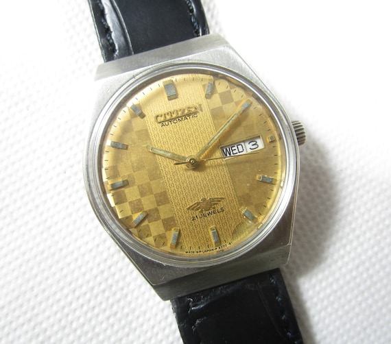 Original Authentic VINTAGE CITIZEN 21 JEWELS Day-date Automatic