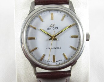 Original Vintage ENICAR STAR JEWELS Swiss Made Winding Watch #C490