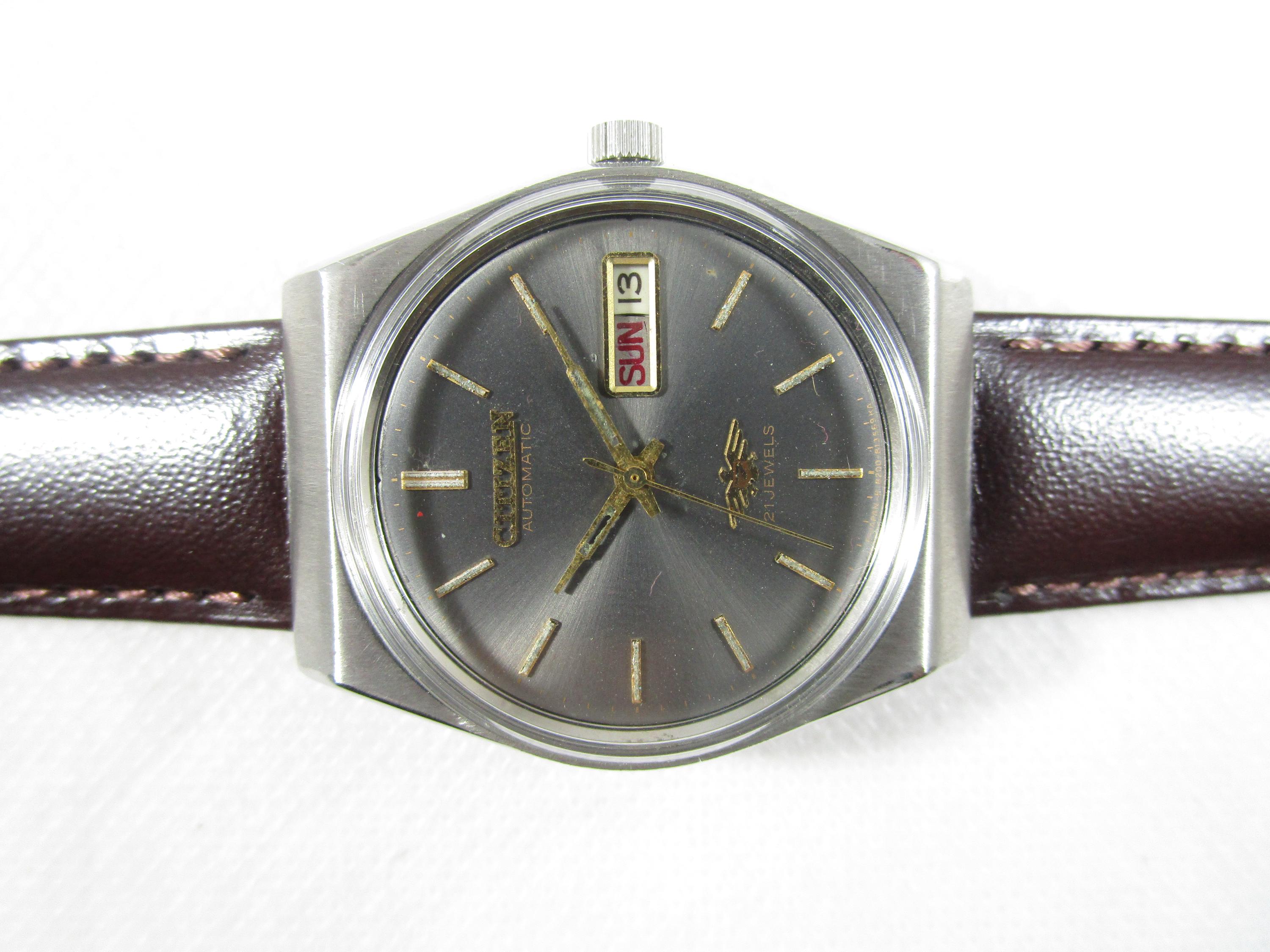 Original VINTAGE CITIZEN 21 JEWELS Day Date Automatic Japan Made