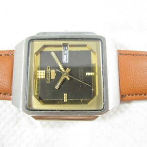 Original VINTAGE SEIKO 5 6349A 23 Jewels Day Date Automatic Japan Made Wrist Watch #E485