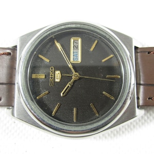 ORIGINAL SEIKO 5 Automatic Day Date Japanese Wrist Gent&#39;s Vintage Watch# Z17