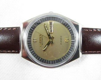 Vintage CITIZEN 21 Jewels Automatic Day Date Japan Made Watch